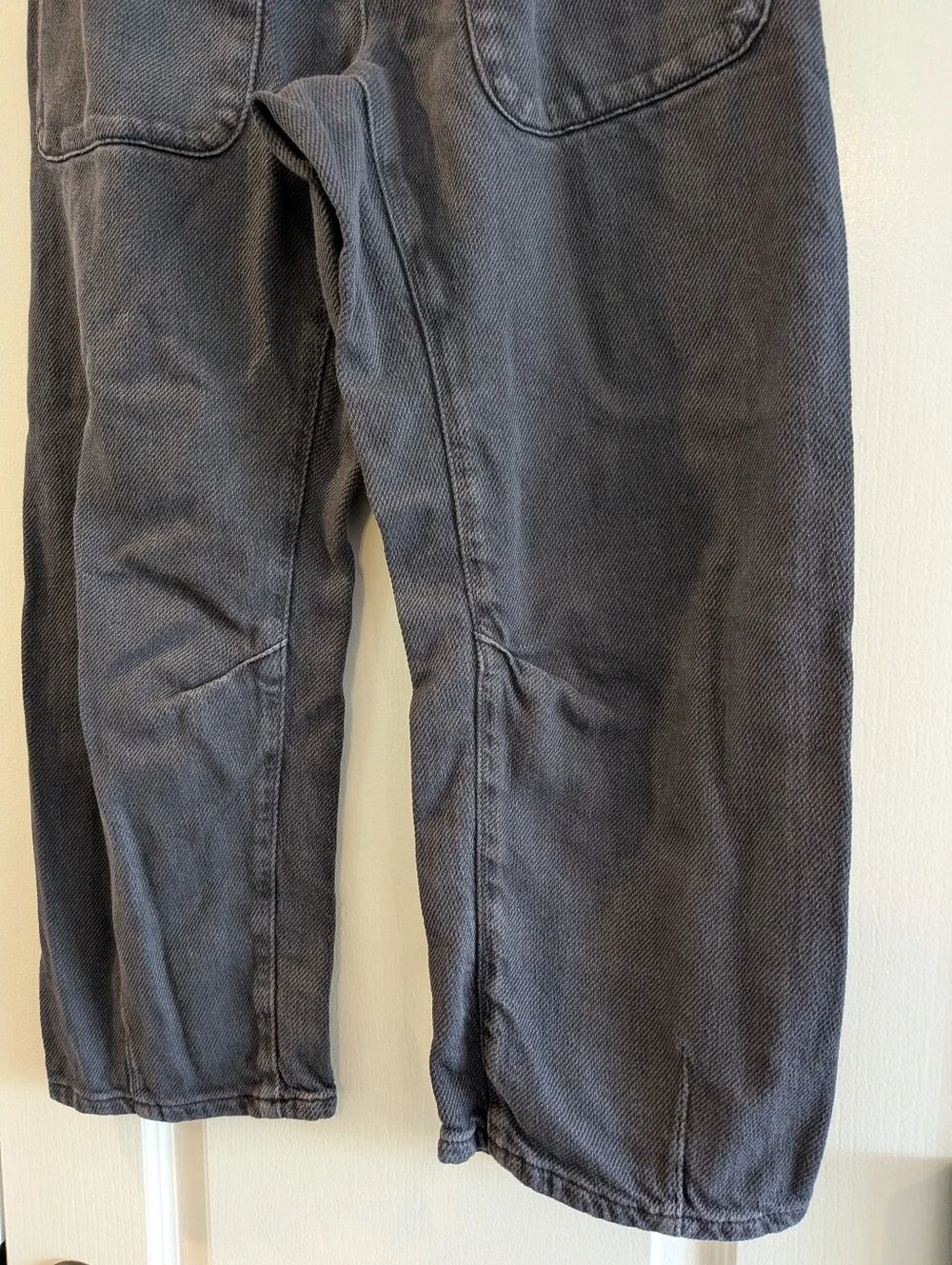 Free People We the Free Osaka Mid-Rise Barrel Jeans Baggy Pants Black Size 26